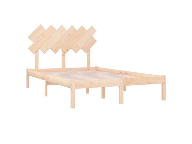  Lit double- lit adulte -  cadre de lit sans matelas 120x190 cm bois massif  - Conforama C