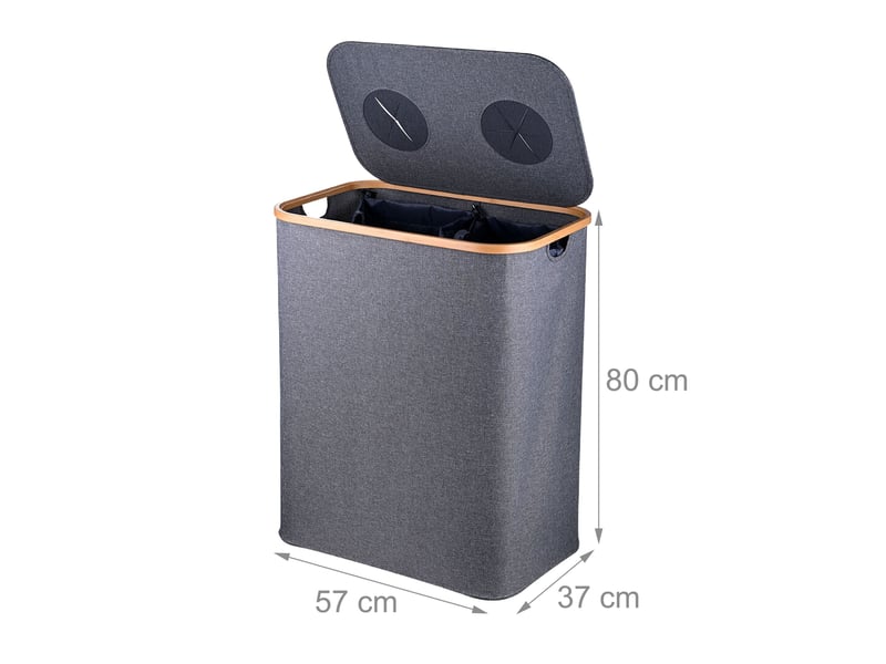  Conteneur de collecte pour bouteilles design moderne appartement 68,5 x 57 x 37 cm pratique en tissu oxford gris 13_0017944  - Conforama B