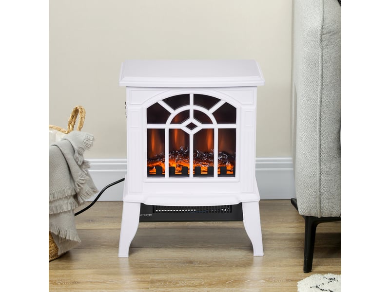  Cheminée électrique décorative blanche, effet flamme led, 10002000 w, 15 à 20 m²  - Conforama C