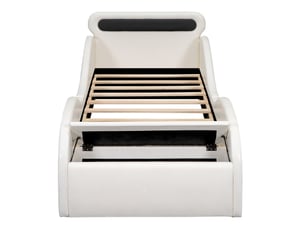 Lit avec rangement 90x200 cm <strong>MODENVIE</strong>  <strong></strong> coloris blanc