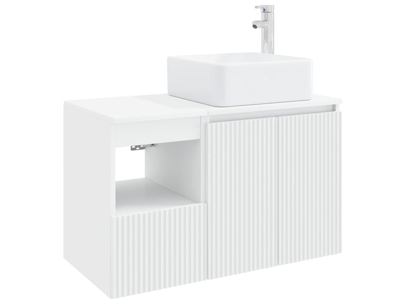  Ensemble de mobilier de salle de bain 2 pc blanc cf63989  - Conforama A