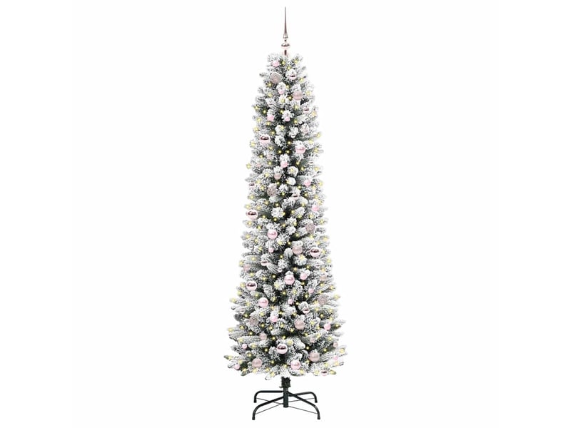  Sapin de noël - arbre de noël artificiel blanc 210 cm pvc, métal et plastique  - Conforama C