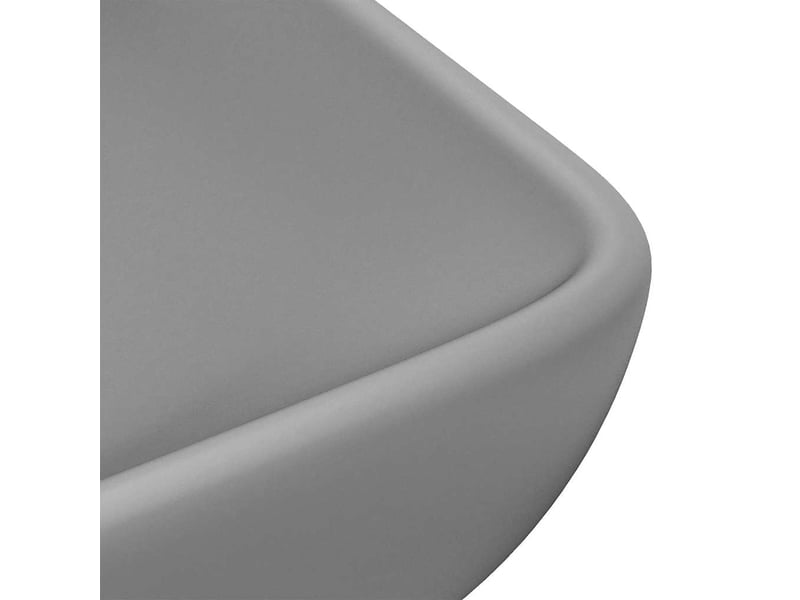 Lavabo de luxe, vasque à poser rectangulaire gris clair mat 71x38 cm céramique cf65663 - Conforama E