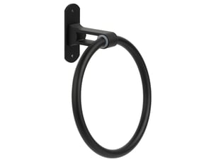 Anneau de serviette murale ronde noire, porte serviette moderne pour salle de bains