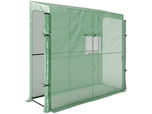 Serre adossée, châssis froid, portes enroulables, résistante aux intempéries, 200 cm x 80 cm x 200 cm, verte