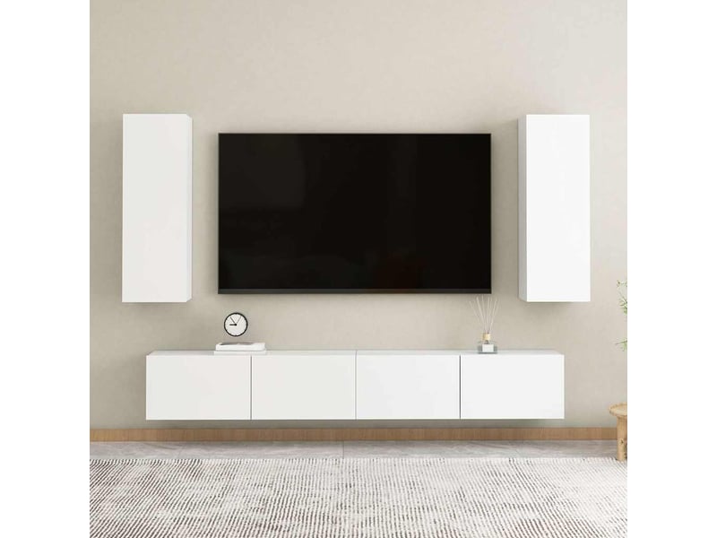  Ensemble de meubles tv 4 pcs blanc bois d'ingénierie shl93521  - Conforama B