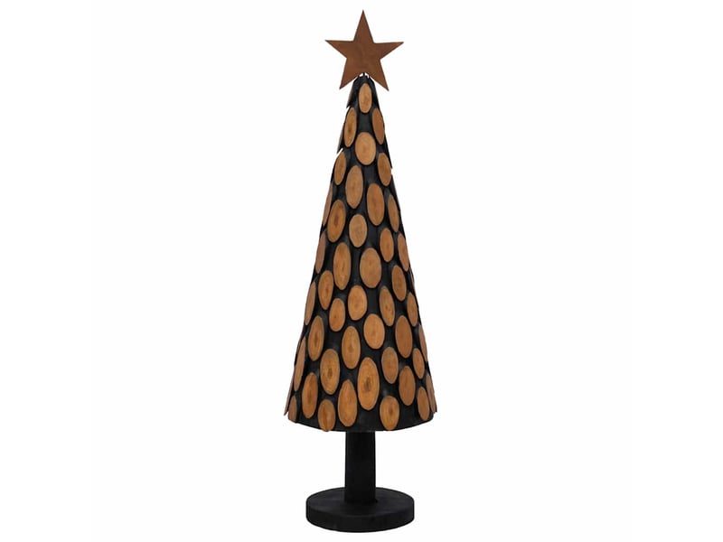  Sapin de noël, arbre de noël avec support marron 149 cm bois de teck solide  - Conforama D