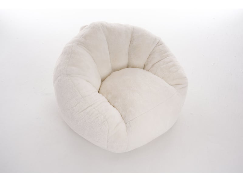  Fauteuil poire 98x98x60 cm mousse à mémoire de forme crème  - Conforama A