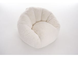 Fauteuil poire 98x98x60 cm mousse à mémoire de forme crème