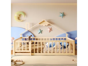 Lit 2 places 140x190 cm <strong>CHICFURN</strong>  <strong></strong> coloris bois clair
