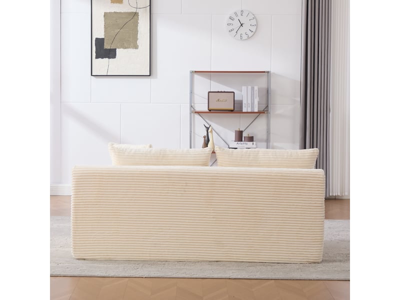  Méridienne modulable salon canapé lit chenille beige confort nuage sans montage  - Conforama W