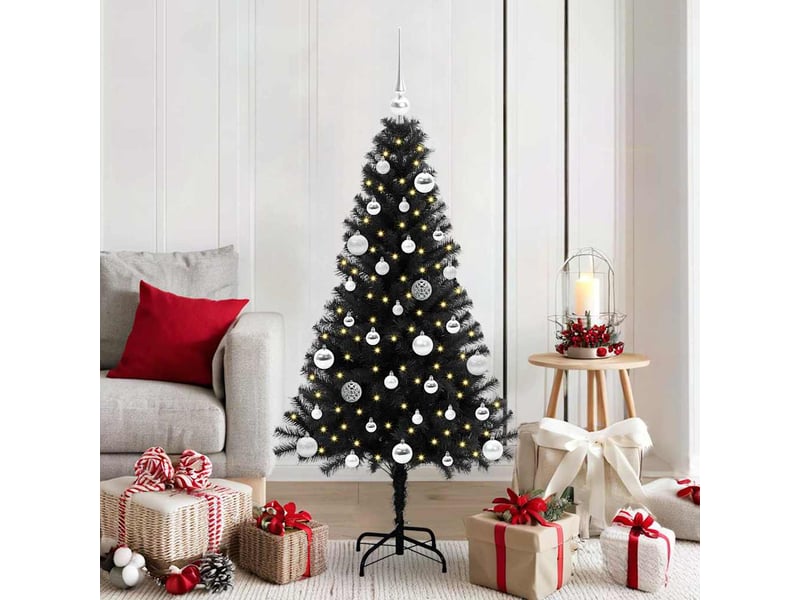  Sapin de noël, arbre de noël noir 150 cm pvc shl708  - Conforama B