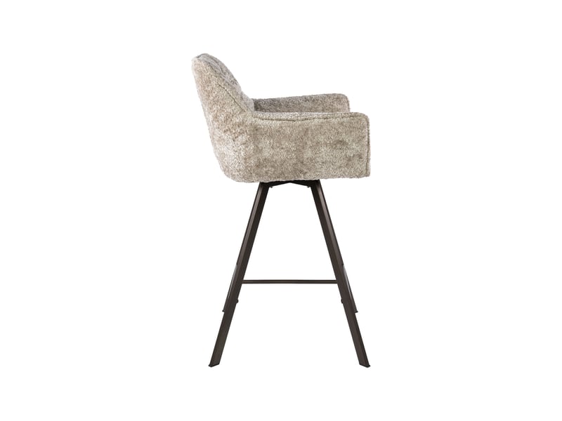  Lot 2 chaises de bar pivotantes tissu bouclette sable et bronze -jordi  - Conforama D