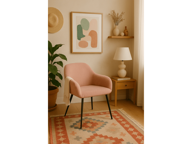  Petit fauteuil miro en velours côtelé rose 752-MIRO-ROSE - Conforama B
