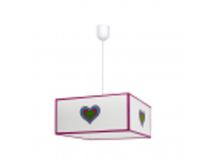 Suspension enfant fabrilamp amor blanc et rose 1xe27 hauteur réglable 30-75 cm 35 x 35 cm