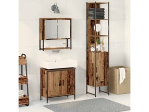 Ensemble de mobilier de salle de bain 3 pièces marron cf64479