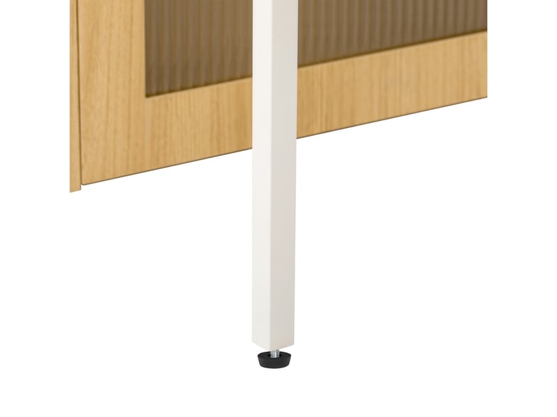  Îlot de cuisine mobile avec plan extensible et prises servant de table à manger buffet ou bar roulant en bois naturel  - Conforama E