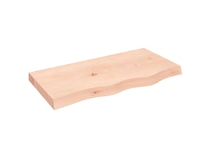 Comptoir de salle de bain, plan de travail 80x40x(2-6) cm bois massif non traité cf65763