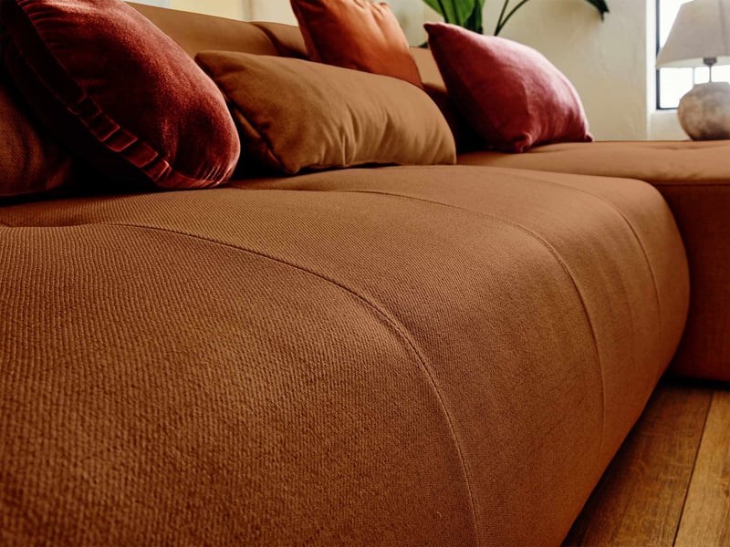  Onyx - canapé panoramique d'angle gauche 7 places - en tissu - lisa design - rouille ONYX - Conforama D