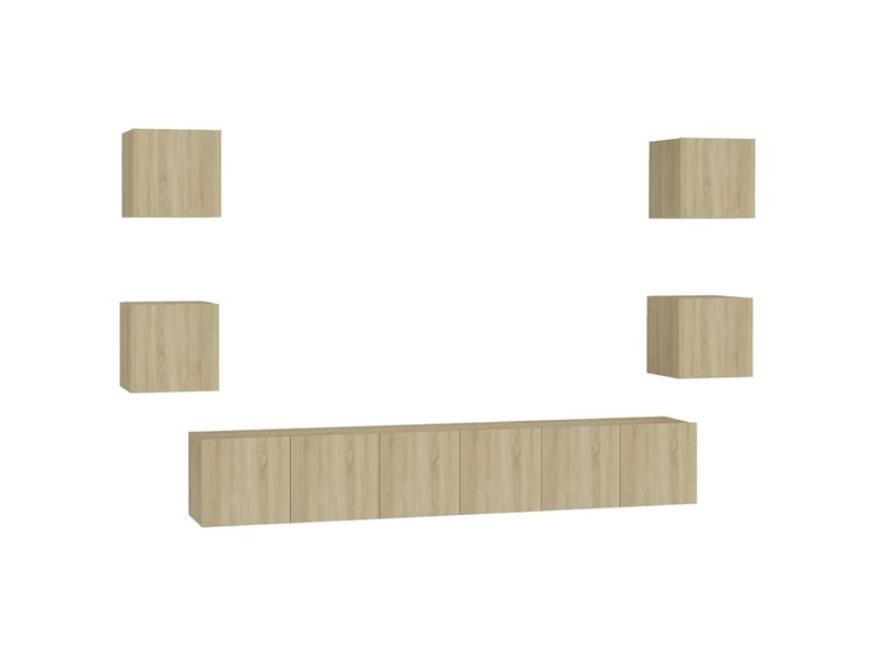  Ensemble de meubles tv 7 pcs chêne sonoma bois d'ingénierie shl67772  - Conforama A