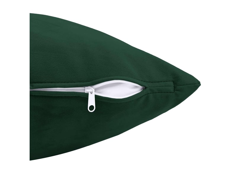 Lot de 2 coussins avec oreiller, coussins décoratifs heerlen vert foncé velours cf50656 - Conforama E