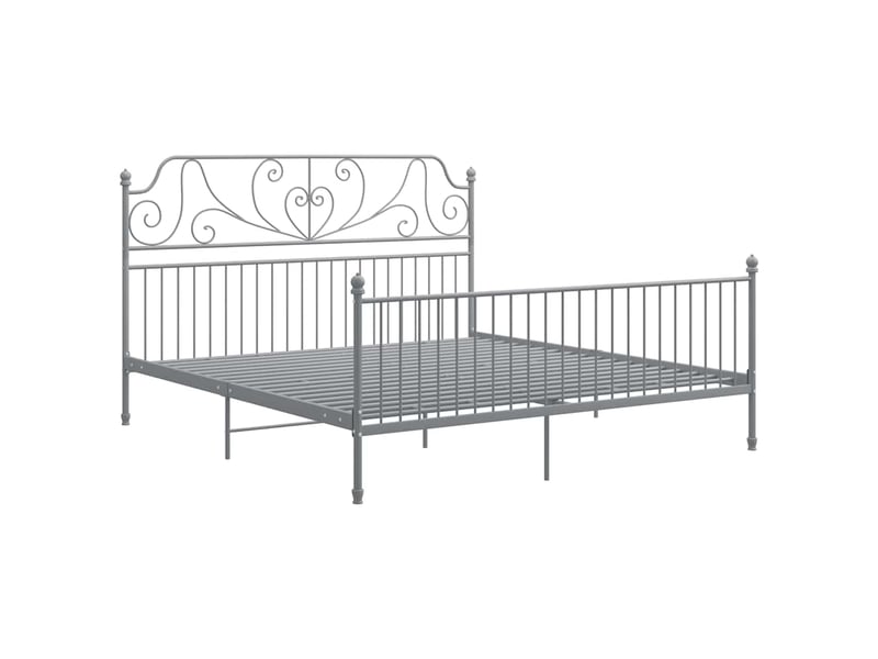  Lit adulte, lit double, cadre de lit sans matelas gris métal 200x200cm cf14569  - Conforama A