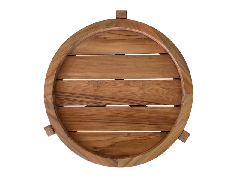  Table d'appoint ronde en bois de teck  - Conforama D