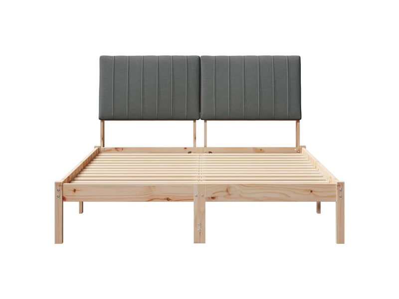  Lit double- lit adulte -  cadre de lit avec tête de lit marron 135 x 190 cm pin massif  - Conforama D
