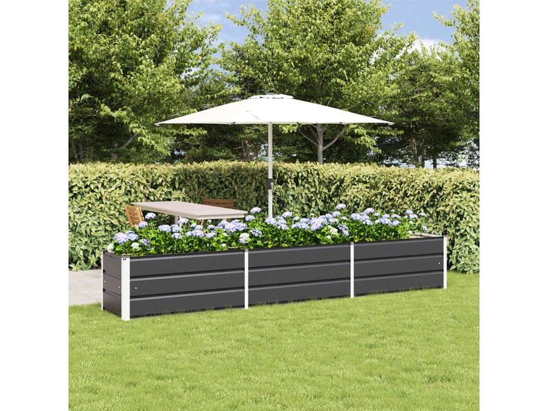  Jardinière - bac à fleurs anthracite 290 x 50 x 45 cm acier galvanisé  - Conforama B
