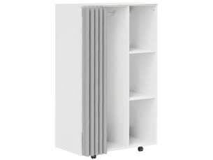 Armoire penderie vêtement dressing mobile 4 roulettes avec tringle à vêtements et étagères ouvertes, blanc