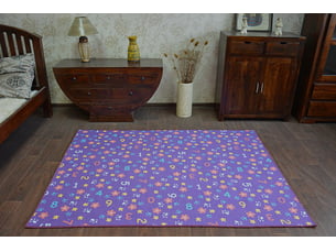 Tapis enfant numbers violet nombres, alphabet, chiffres 100x300 cm