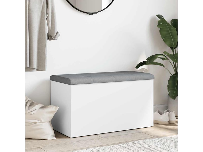  Banc chambre, banc de rangement blanc 82x42x45 cm bois d'ingénierie  - Conforama C