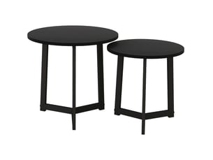 Table basse rond(e) coloris noir <strong>MIVRAY </strong> <strong></strong> - 48 cmx40 cm