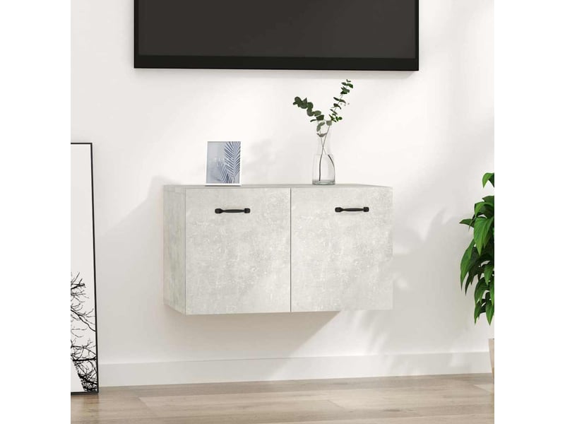  Armoire murale salon, meuble de rangement gris béton 60x36,5x35cm bois d'ingénierie shl597  - Conforama B