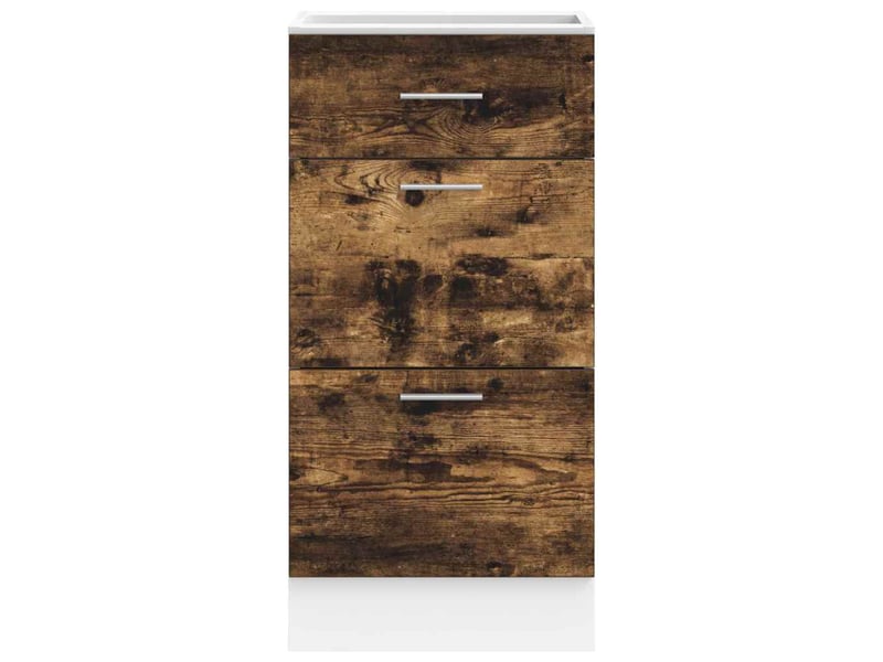  Meuble de rangement, meuble bas de cuisine chêne fumé 40x46x81,5cm bois d'ingénierie  - Conforama D