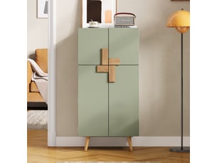 Armoire de cuisine garde-manger 60x35x120 cm - 4 portes - rangements de portes - étagères réglables - mdf - vert