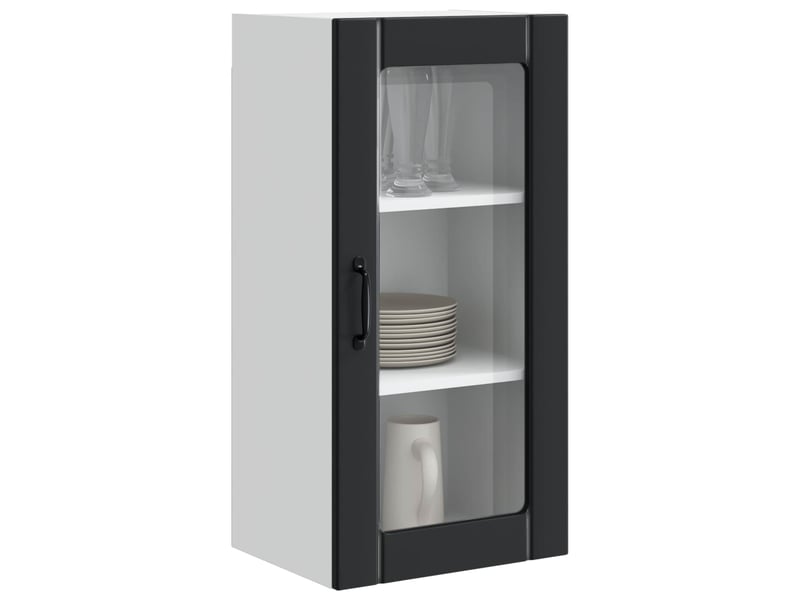  Meuble mural de cuisine, cabinet en verre mural noir 40x31x80cm shl6856  - Conforama C