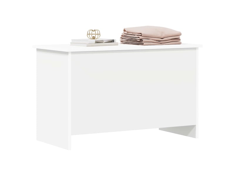  Coffre de rangement blanc 80x40x50 cm bois d'ingénierie  - Conforama C