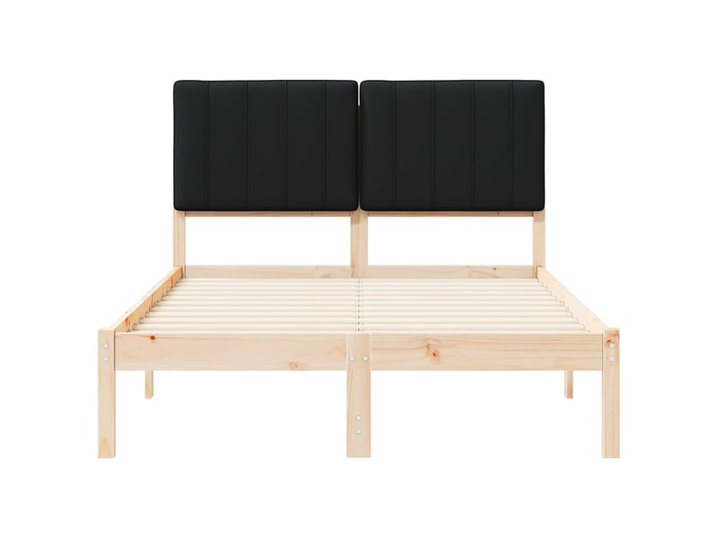  Lit double- lit adulte -  cadre de lit avec tête de lit rembourrée noir 120 x 190 cm  - Conforama D
