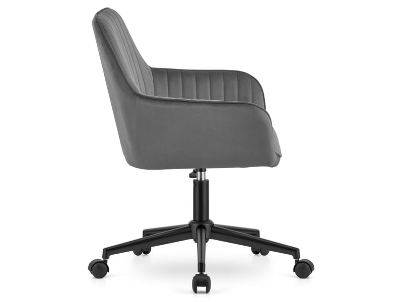  Chaise de bureau roxy en velours gris foncé  - Conforama E