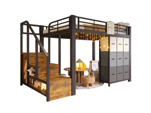 Lit mezzanine 140x200 cm <strong>MEULVA</strong>  <strong></strong> coloris noir