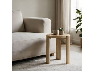 Table d'appoint en bois de manguier massif teinte claire vori