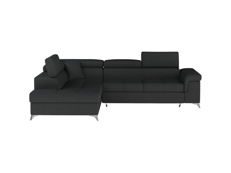 Canapé d'angle convertible palazzo 4 places noir – angle gauche avec 1 coussin - Conforama A