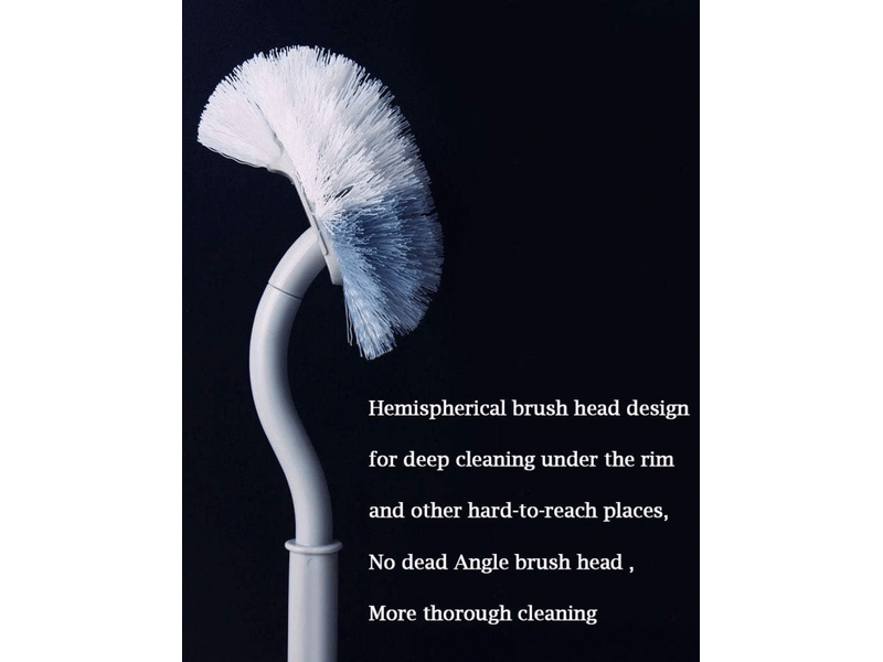  Brosse de toilette brosse wc brosse de toilettes à manche long plastique, avec des poils solides pour le ménage des toilettes, nettoyage en profondeur  - Conforama E
