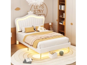 Lit avec rangement 90x200 cm <strong>MODENVIE</strong>  <strong></strong> coloris blanc