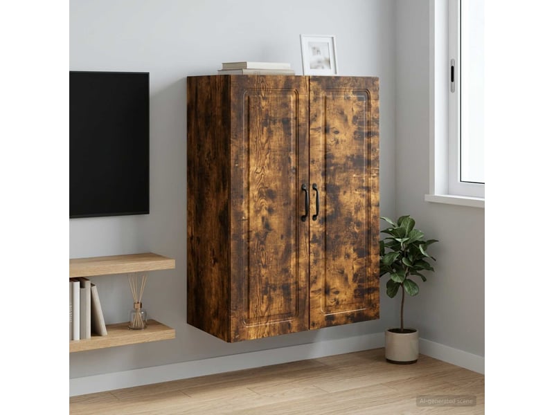 Armoire murale salon 66x34,5x90cm bois d'ingénierie chêne fumé shl5714 - Conforama B
