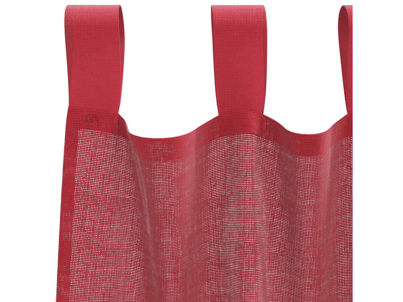  Lot de 2 rideaux en voile, voilages avec passe-tringles rouge bordeaux cf44490  - Conforama E