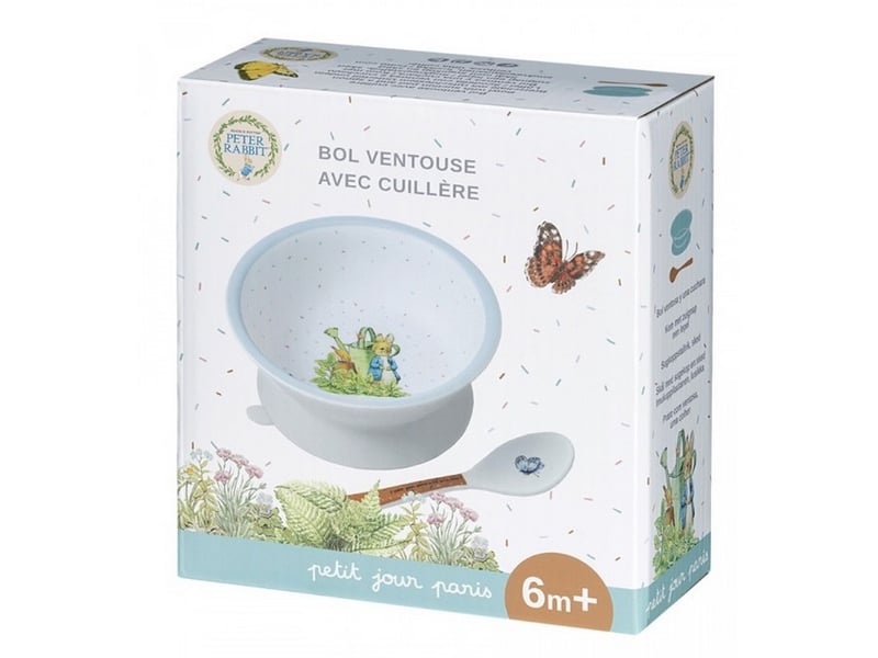 Bol ventouse avec cuillère pierre lapin bleu BP702P - Conforama A