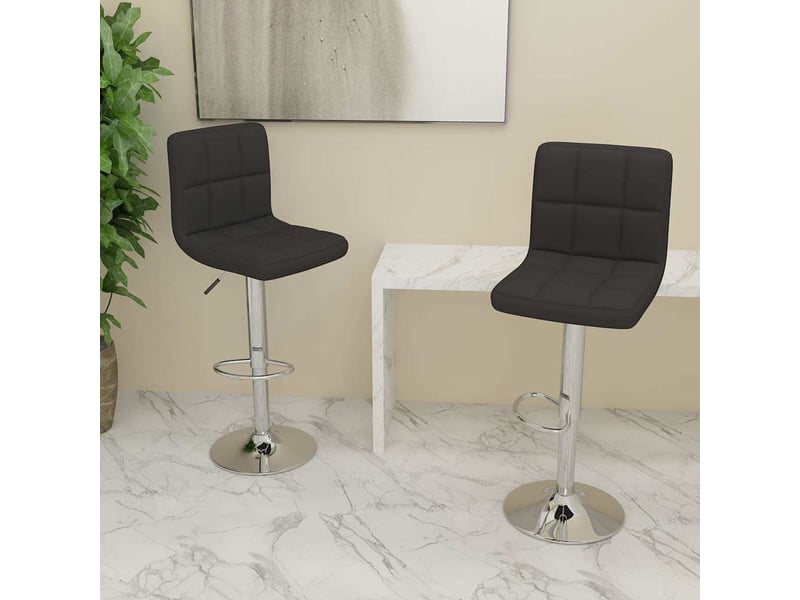  Lot de 2 tabouret de bar, chaise de bar noir tissu shl17448  - Conforama B