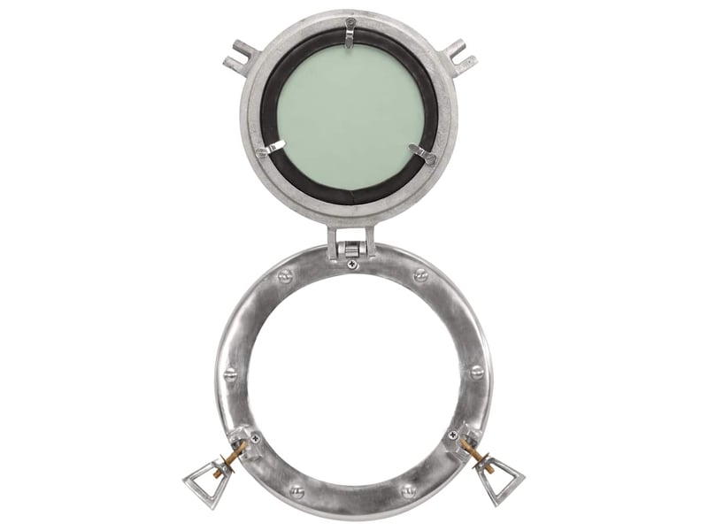 Miroir en forme de hublot mural ø23 cm aluminium et verre cf62789  - Conforama D